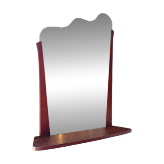 Vintage irregular shaped mirror with shelf