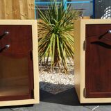 Two-tone extra cabinet art deco style 1 drawer 1 door