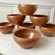 Set of 7 bowls in stoneware handmade 70s vintage