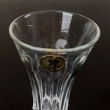 1970s 4 Champagne Flutes Clear Faceted Glass
