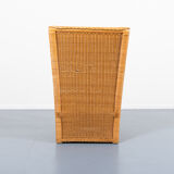 Fauteuil lounge vintage en osier design italien