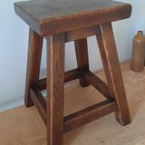 Solid oak wood stool
