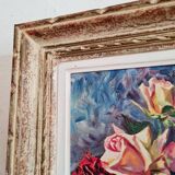 Peinture tableau ancien bouquet