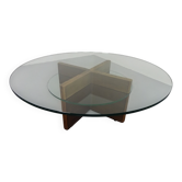 Italian Rosewood and Glass Coffee Table, 1960s