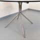 Vintage dining table in smoked glass plexiglass and chrome metal.