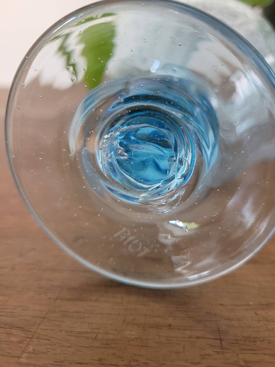 Biot blue candle holder