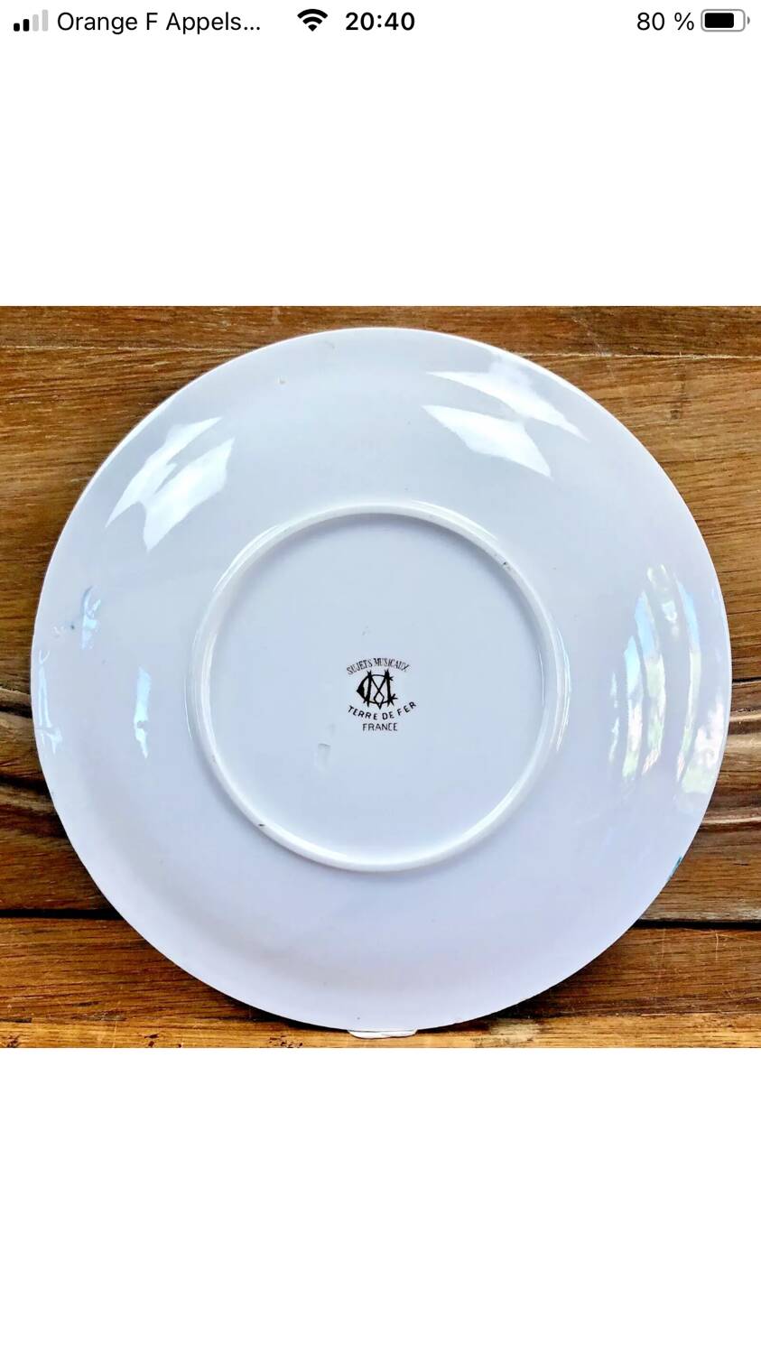 7 anciennes assiettes à dessert Creil et Montereau Terre de fer