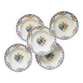 Set de 5 assiettes creuses Boch, service Fructidor, vintage