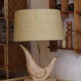 Pink tessellated stone and brass bird lamp from Maitland-Smith