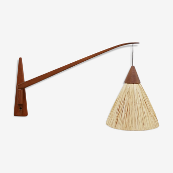 Scandinavian teak arm wall lamp by Ib Fabiansen for Fog & Mørup editions