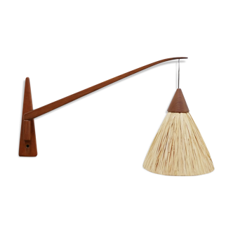 Scandinavian teak arm wall lamp by Ib Fabiansen for Fog & Mørup editions