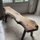 Brutalist wooden bench