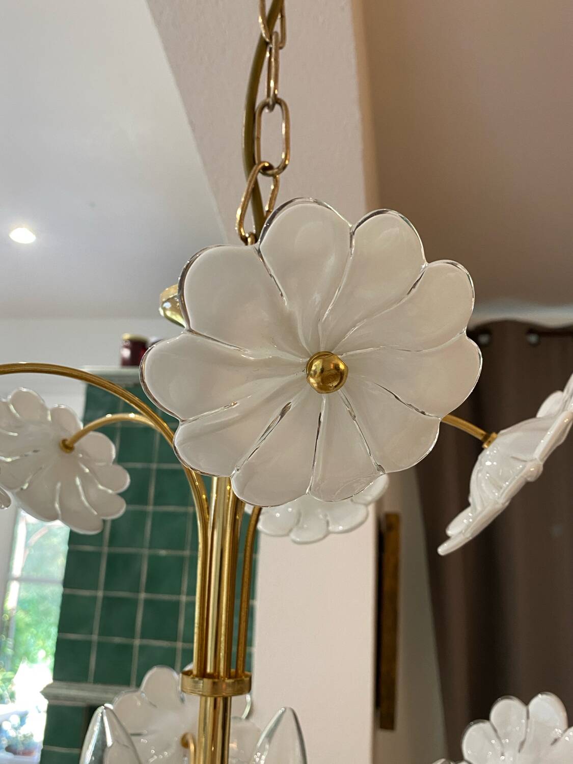 Murano glass flower chandelier, 1970s