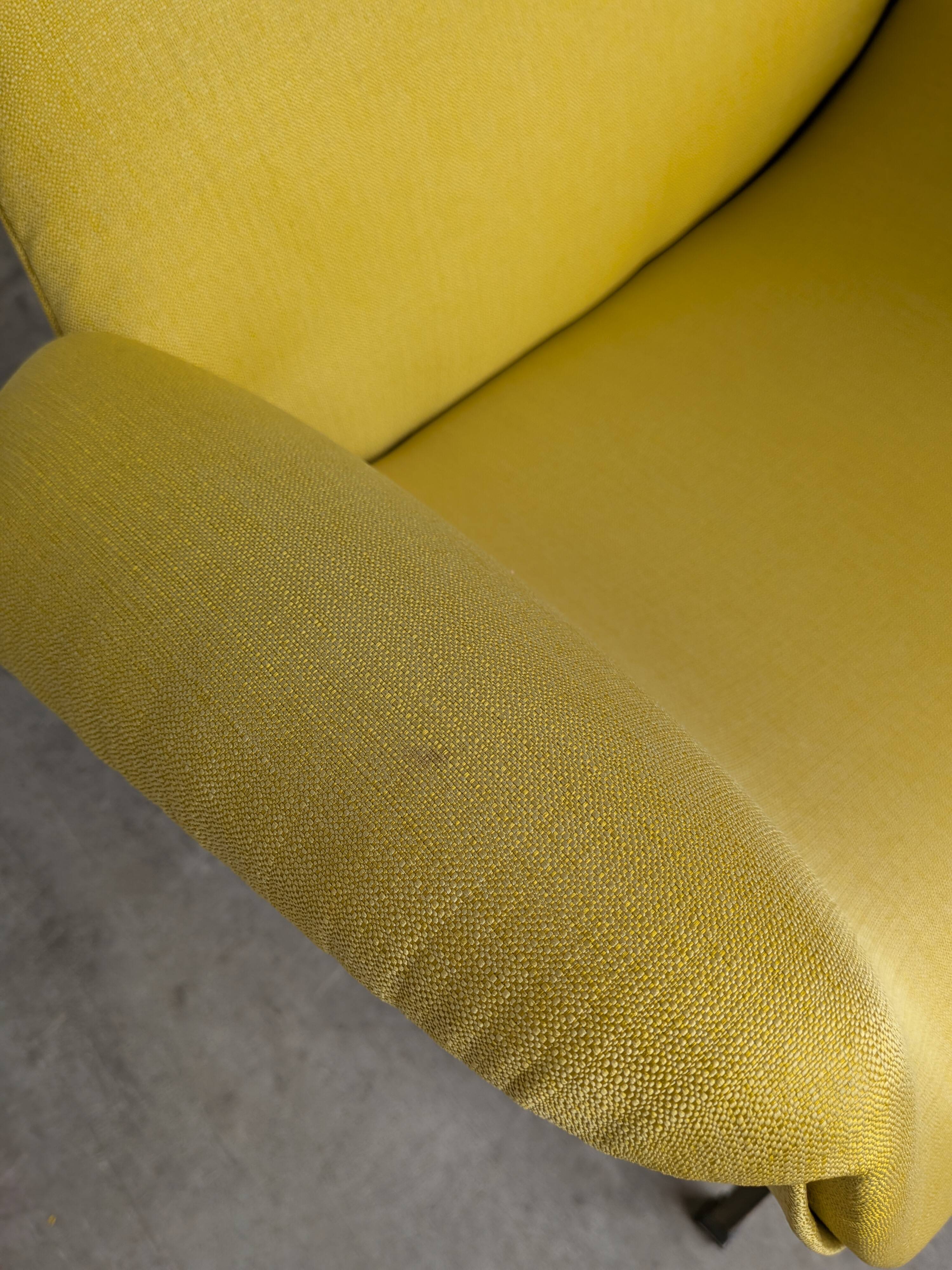 Vintage Mid-Century Modern Yellow Fabric Armchair - Alvin Lustig Style