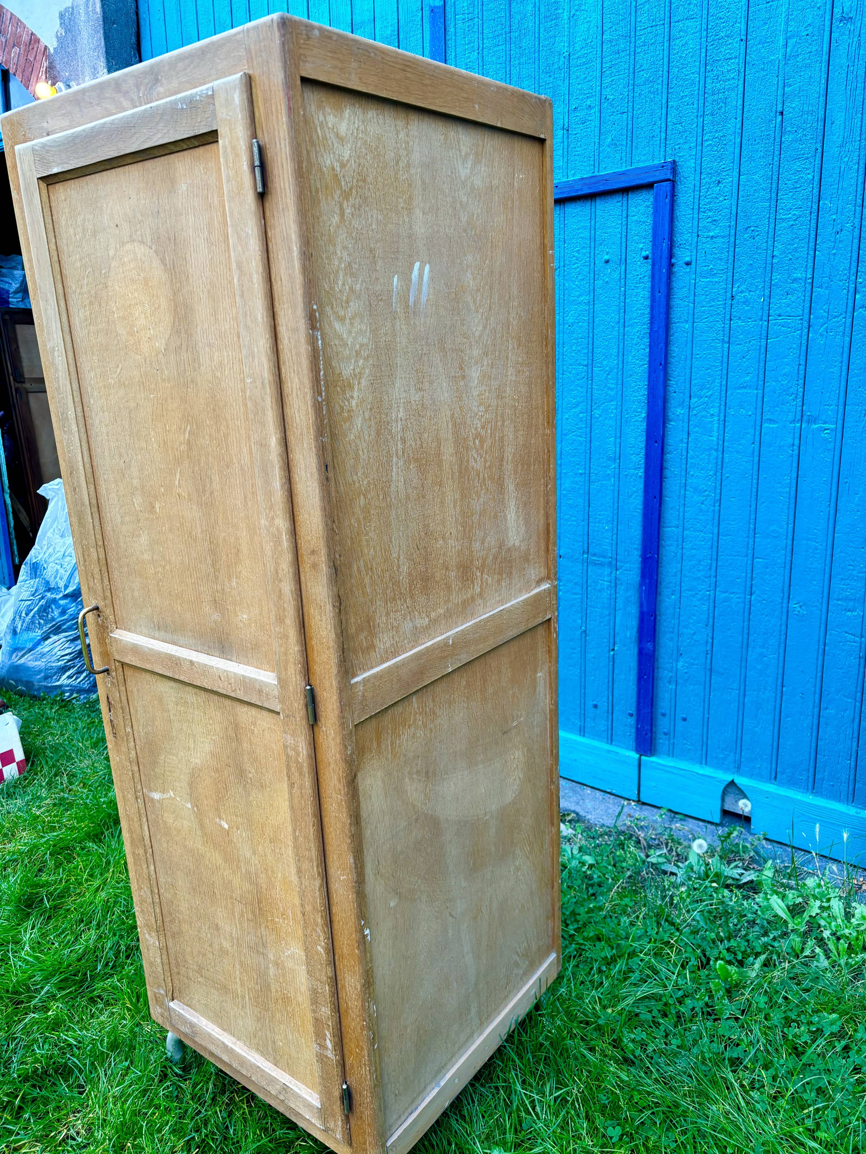 Vintage 1960s wooden school locker