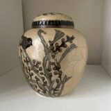 Enameled brass lidded pot