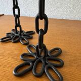 Brutalist wrought iron candlesticks from the 60s