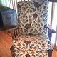Fabric and wood armchair, comfort, relax, 1950s
