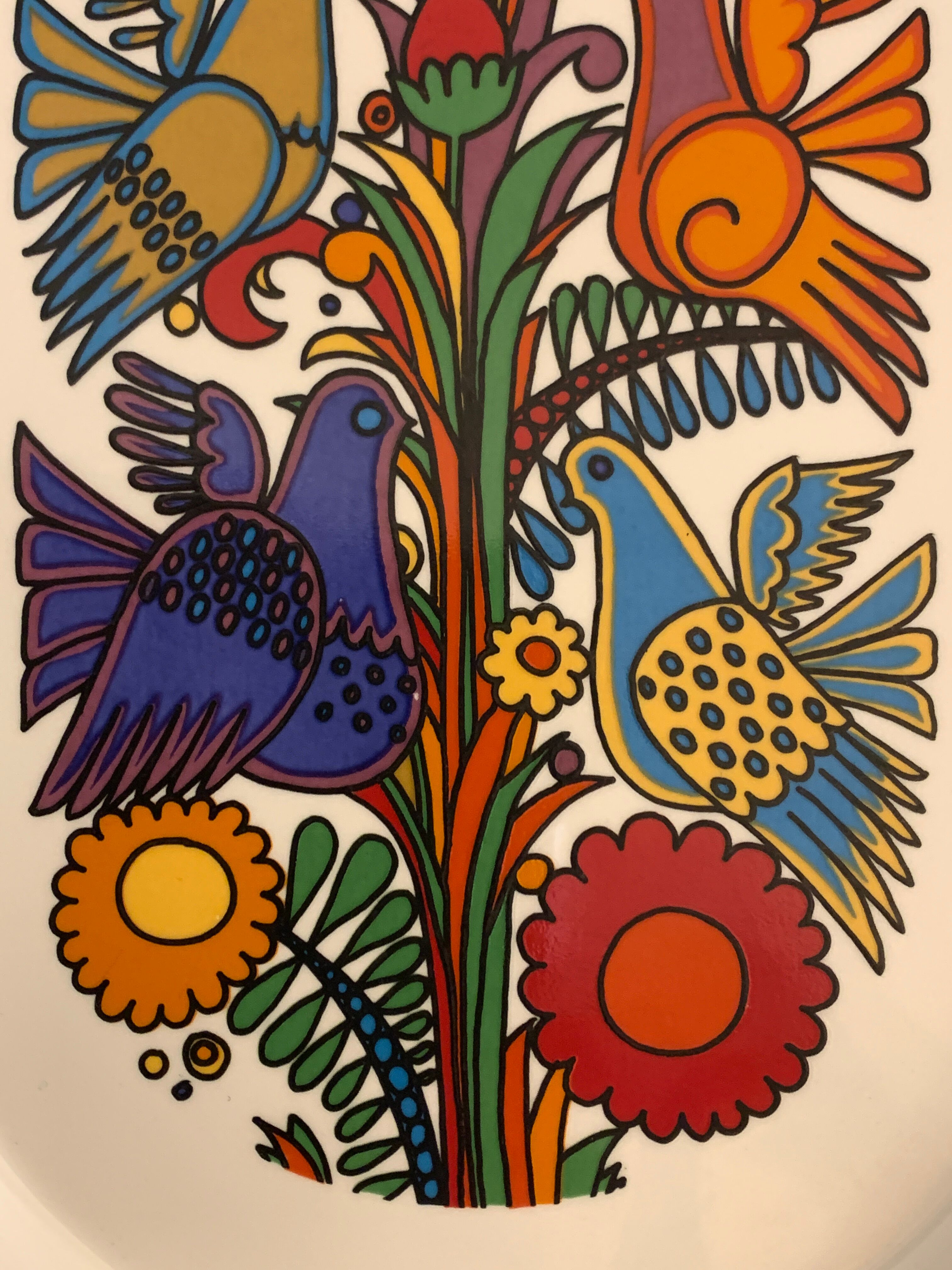 Porcelain vitro plate, Acapulco model by Villeroy and Boch, 34 x 16 cm