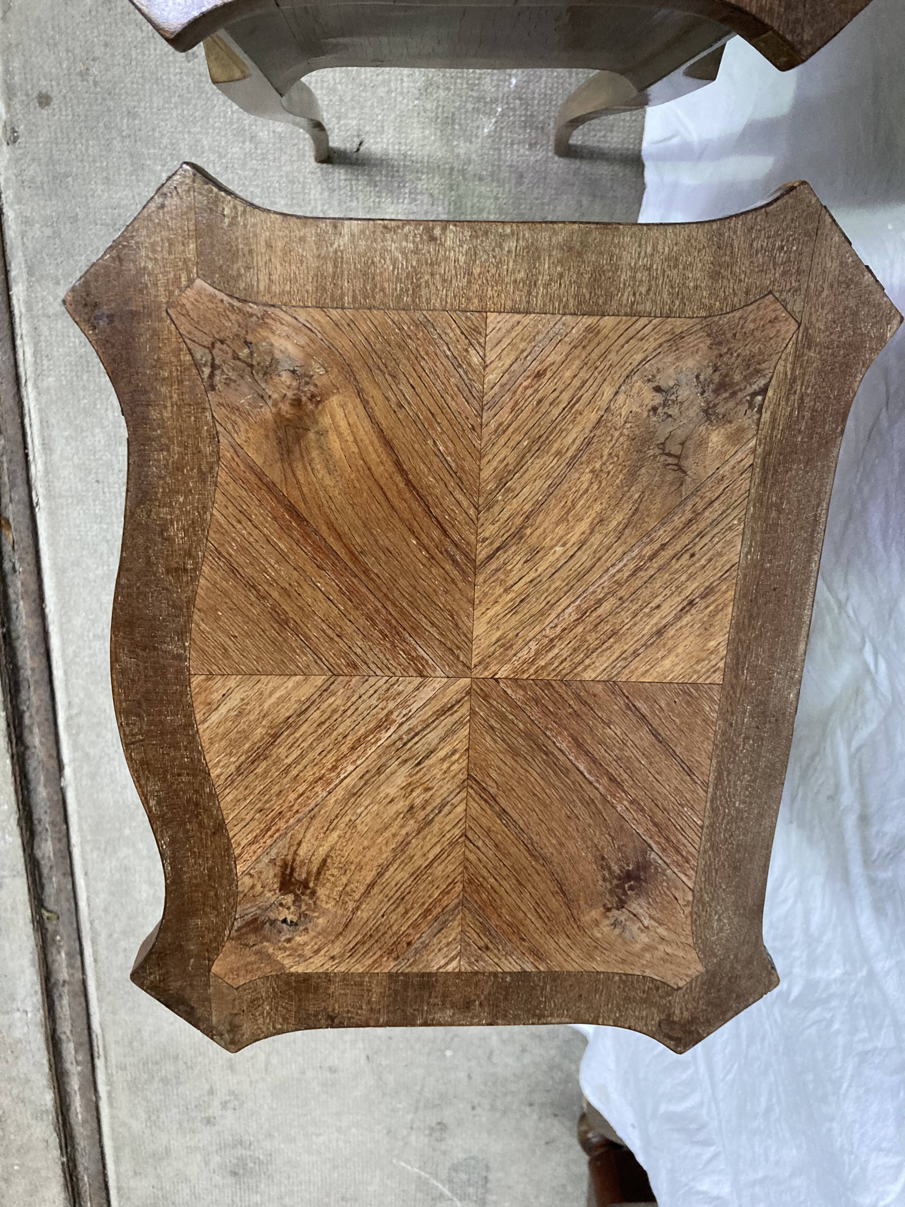 Pair of louis XV bedside tables in marquetry