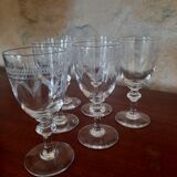Set of 6 antique engraved glasses