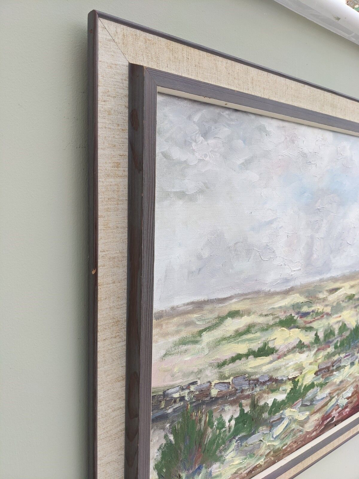 'Grasslands' - Vintage Mid Century Swedish Framed Oil Painting