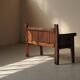 Mountain bench in solid wood, Folk Art, Spain, 19th century