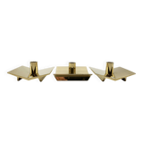 3 “Profile” candlesticks no. 70 in brass • Design Pierre Forssel for Skultuna Éditions • 1960
