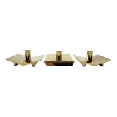 3 bougeoirs « Profil » n°70 en laiton • Design Pierre Forssel pour Skultuna Éditions • 1960
