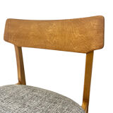 Vintage Scandinavian wood and grey chairs