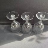 3 Water glasses – Blown and cut crystal