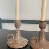 Pair vintage ceramic candlesticks