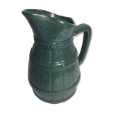 Pichet 80cl céramique émaillée + anse bleu vert cuisine vintage