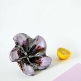 Vide-poche  / coupe en céramique étoile violet lilas et marron 1970
