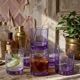 6 amethyst crystal whisky/cocktail glasses, Mid Century design from the 1960s-70s.