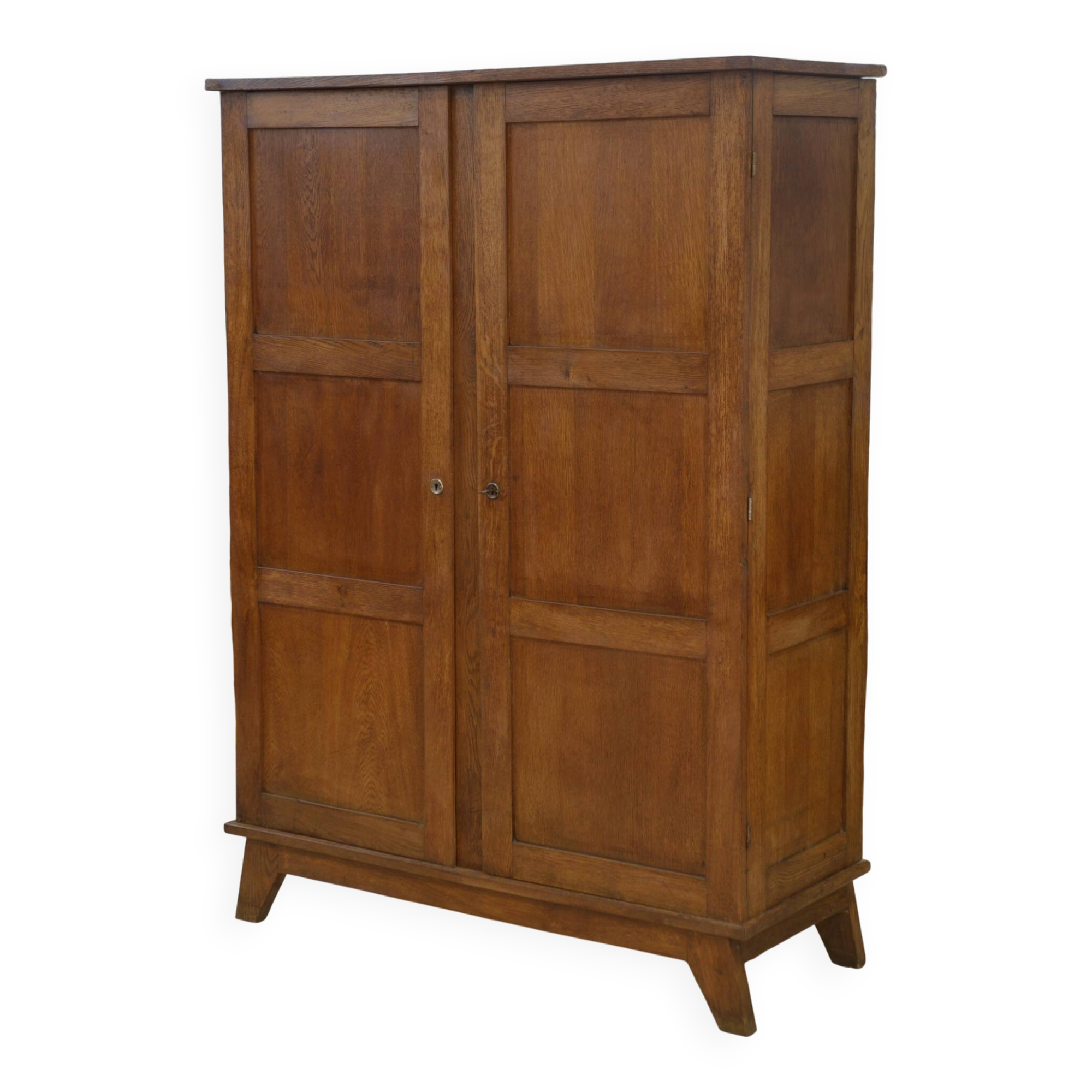 Oak armoire reconstruction by René Gabriel 1950s