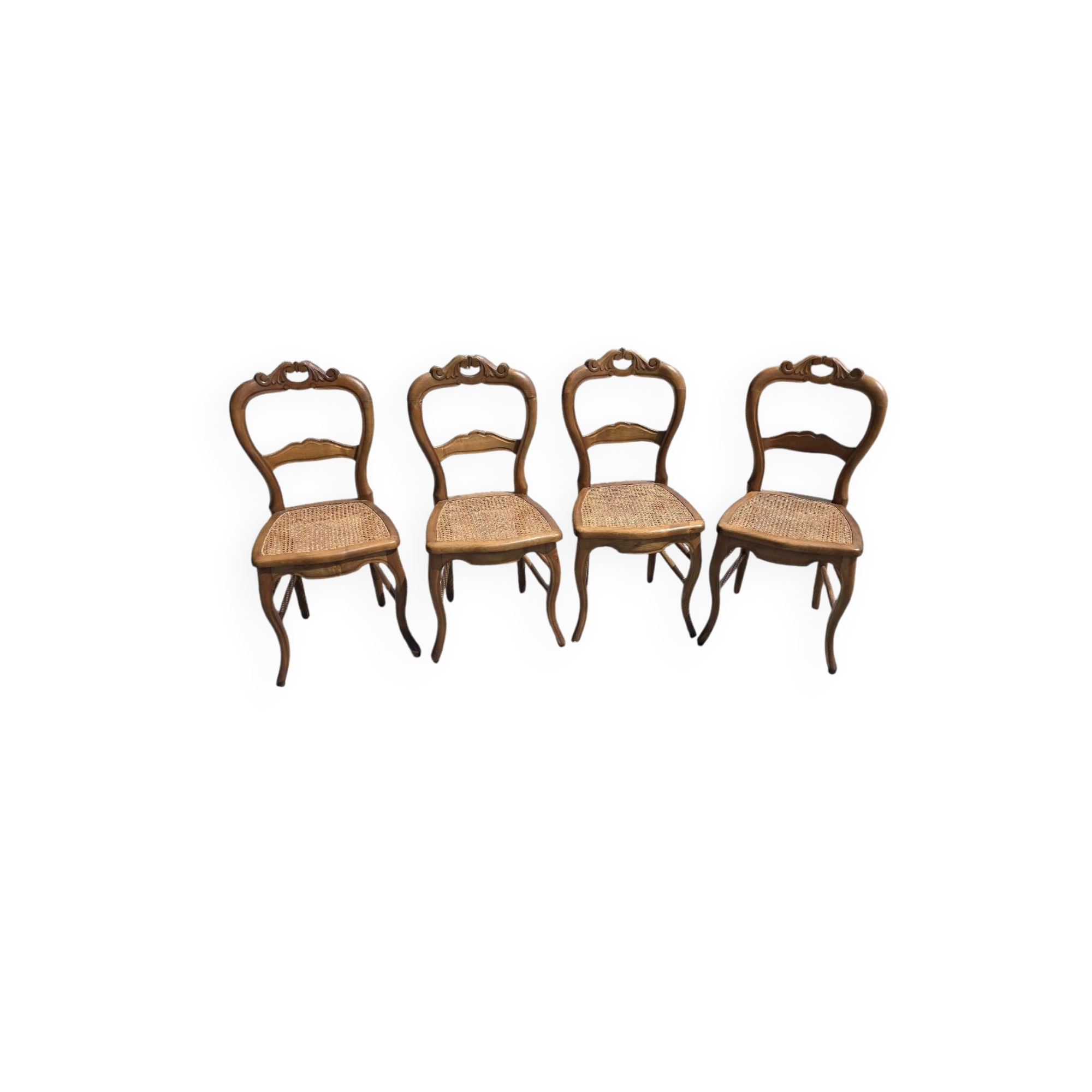 4 chaises style Louis XV en merisier