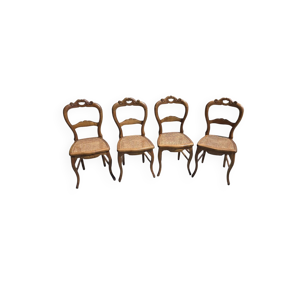 4 chaises style louis - merisier