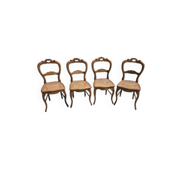 4 Louis XV style cherry wood chairs