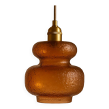 Vintage amber blown glass pendant light