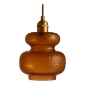 Vintage amber blown glass pendant light