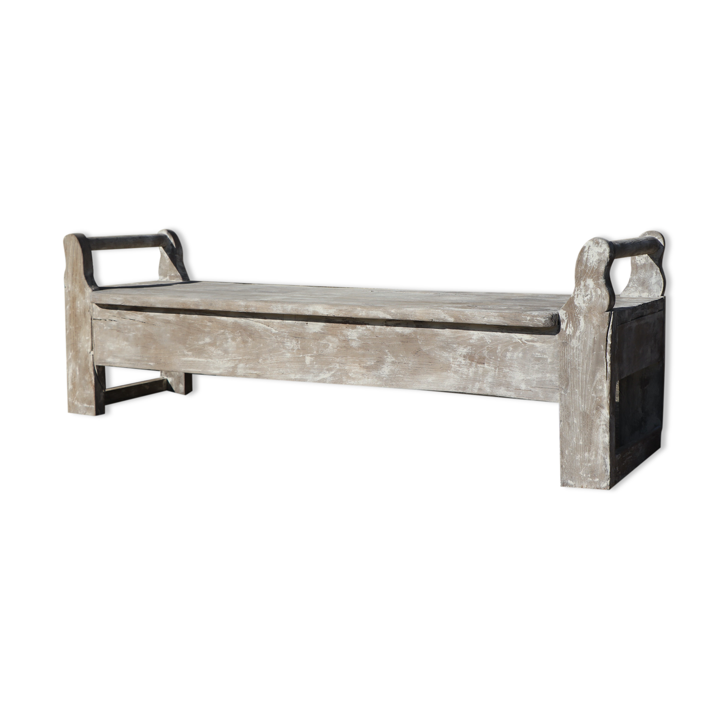 Large bench 19th solid wood patina