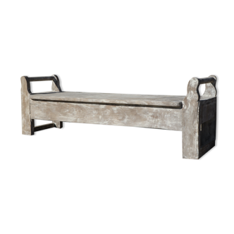 Large bench 19th solid wood patina
