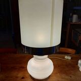 Vintage 1970s White Opaline Lamp