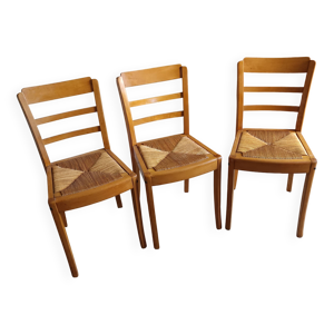 3 chaies de bistrot paillée