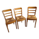 3 Monobloc straw bistro chairs from the 60s/70s