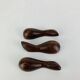 3 Scandinavian teak knife holders, organic shape.