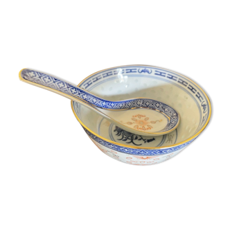 Porcelain bowl and spoon