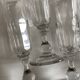 Set of 9 Louis Philippe tulip champagne flutes with flat sides mid 19th