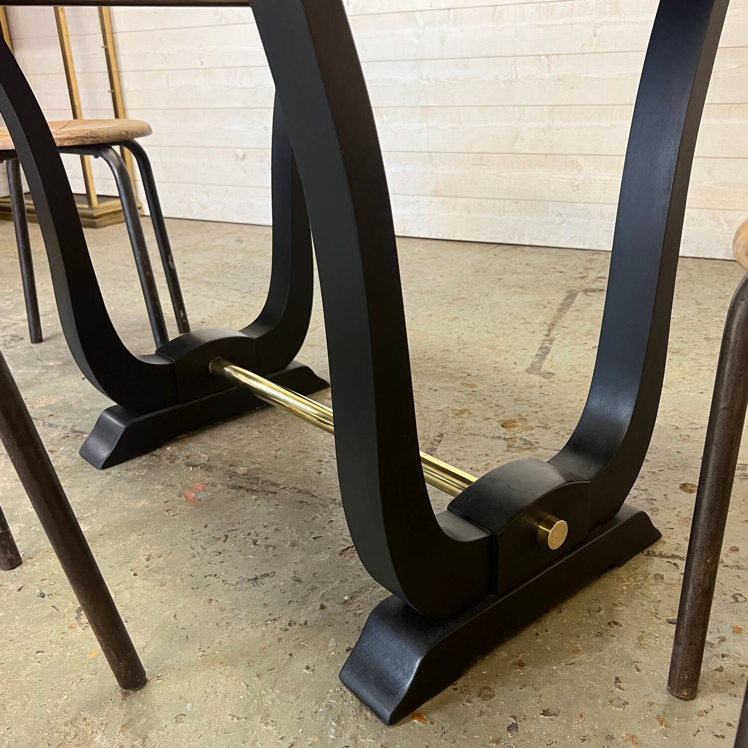 Table de jeux art deco avec plateau dépliant